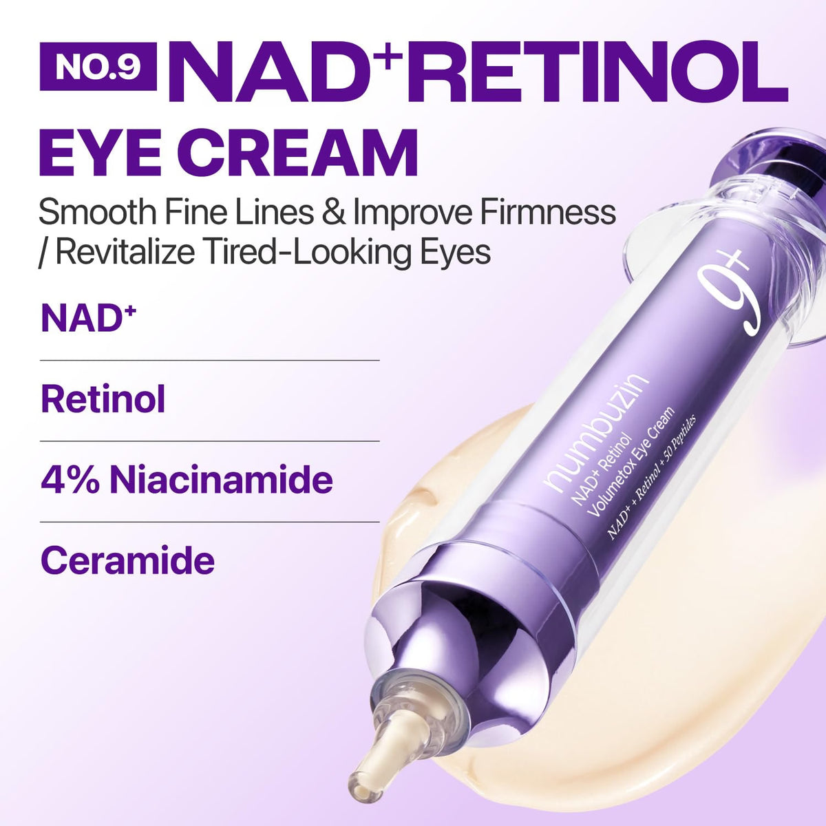 NUMBUZIN - No.9 NAD+ Retinol Volumetox Eye Cream